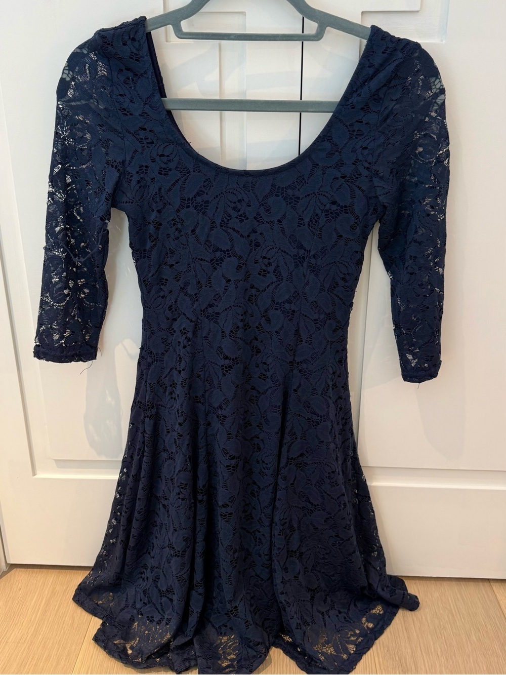 Navy Lace Dress - A line - Picture 2 of 5